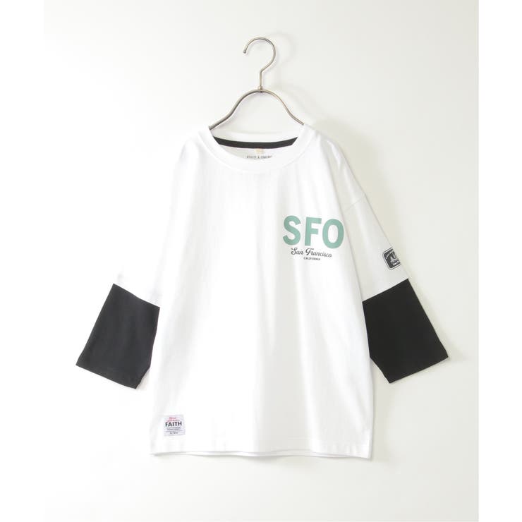 7分袖レイヤードロゴTシャツ（120~160cm） | ikka  | 詳細画像12 