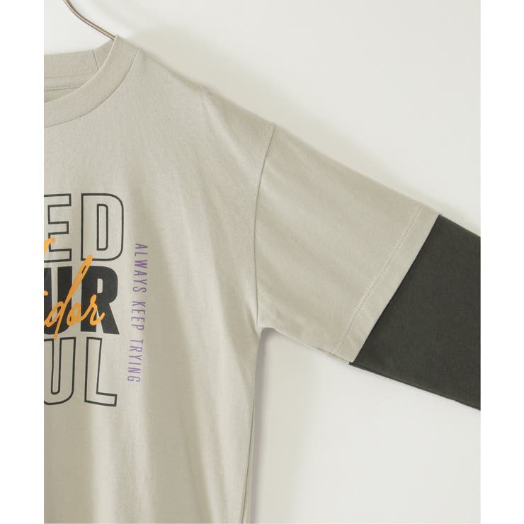 袖レイヤードロゴプリントロンT（120~160cm） | ikka  | 詳細画像11 