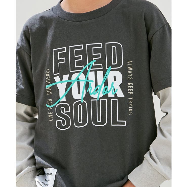 袖レイヤードロゴプリントロンT（120~160cm） | ikka  | 詳細画像5 