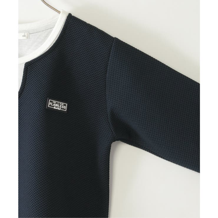 【親子コーデ】キーネックレイヤード7分袖Tシャツ（120~160cm）  | ikka  | 詳細画像3 