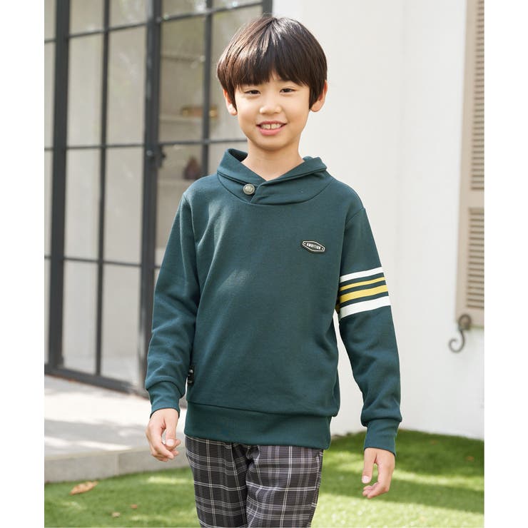 コンチョボタンショール襟トレーナー（120~160cm） | ikka  | 詳細画像1 