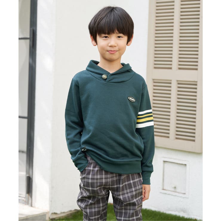 コンチョボタンショール襟トレーナー（120~160cm） | ikka  | 詳細画像2 