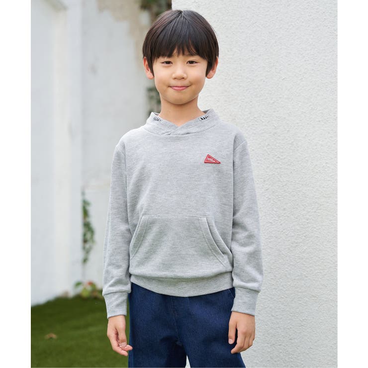 ロープ襟ポケ付き袖ロゴトレーナー（120~160cm） | ikka  | 詳細画像8 