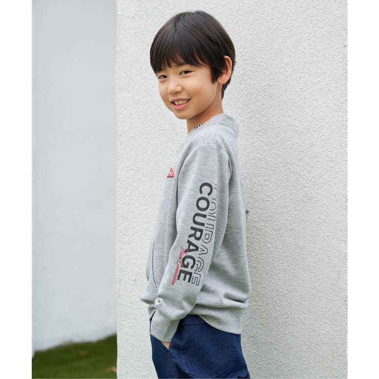 ロープ襟ポケ付き袖ロゴトレーナー（120~160cm） | ikka  | 詳細画像9 