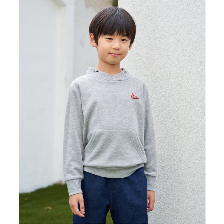 ロープ襟ポケ付き袖ロゴトレーナー（120~160cm） | ikka  | 詳細画像10 