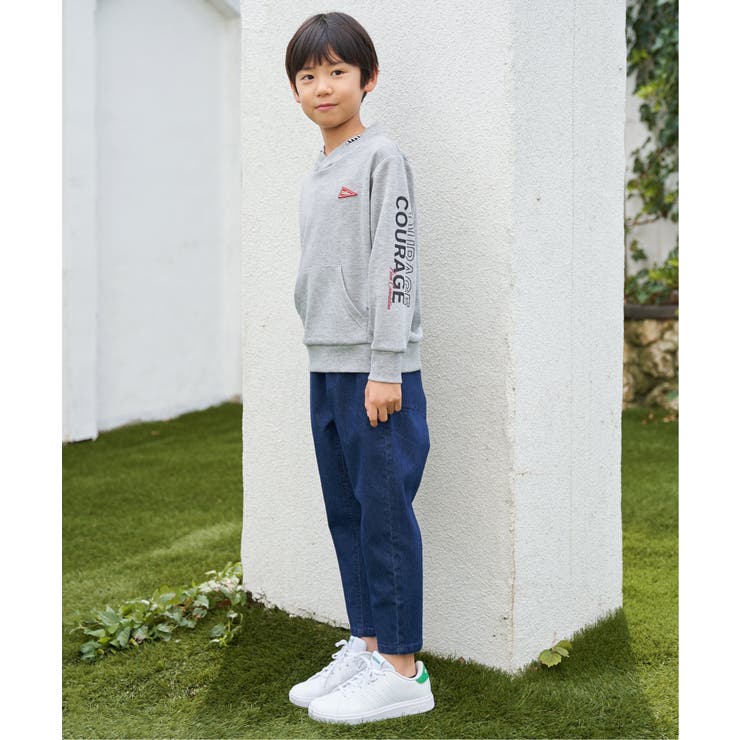 ロープ襟ポケ付き袖ロゴトレーナー（120~160cm） | ikka  | 詳細画像11 