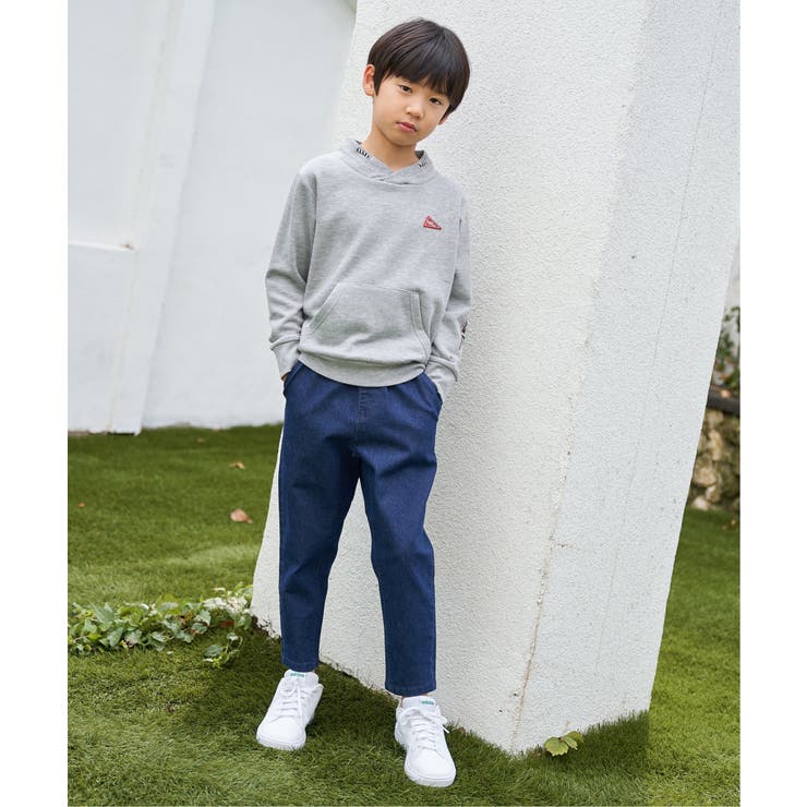 ロープ襟ポケ付き袖ロゴトレーナー（120~160cm） | ikka  | 詳細画像12 