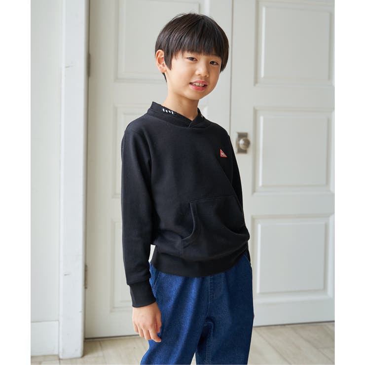 ロープ襟ポケ付き袖ロゴトレーナー（120~160cm） | ikka  | 詳細画像2 