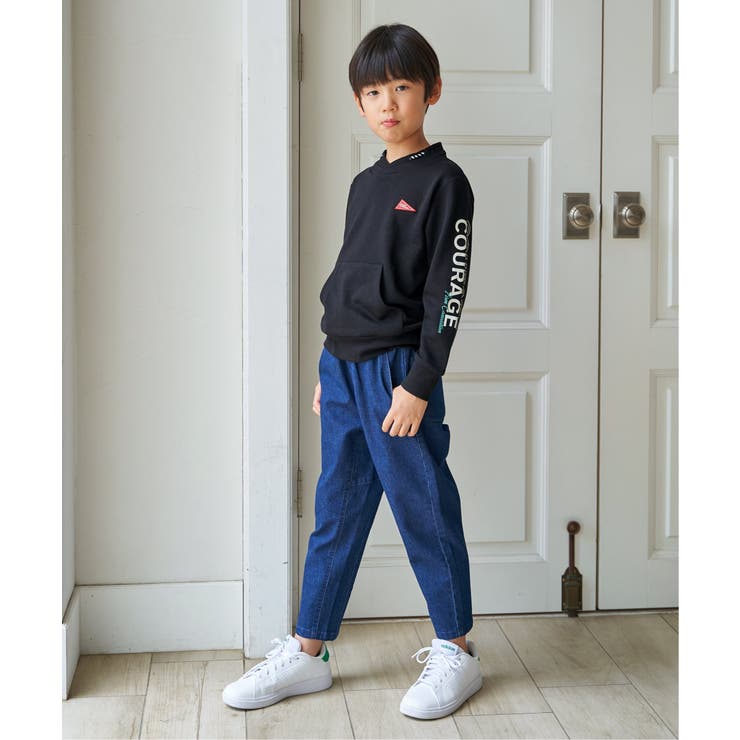 ロープ襟ポケ付き袖ロゴトレーナー（120~160cm） | ikka  | 詳細画像5 