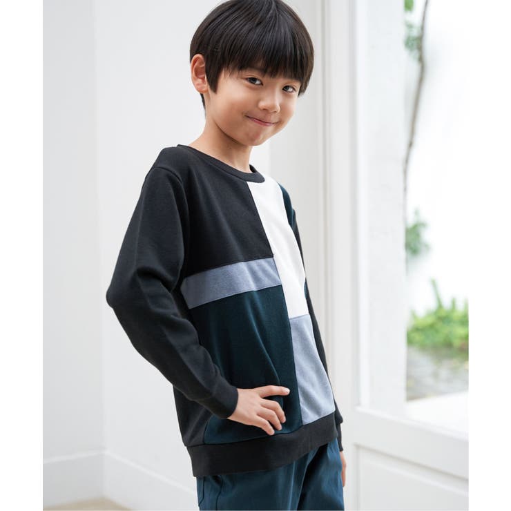 【親子コーデ】フェイクスエードブロックスプルオーバー（120~160cm） | ikka  | 詳細画像14 