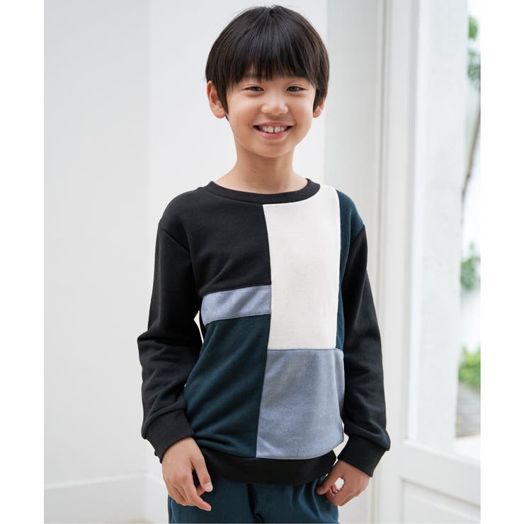 【親子コーデ】フェイクスエードブロックスプルオーバー（120~160cm） | ikka  | 詳細画像15 