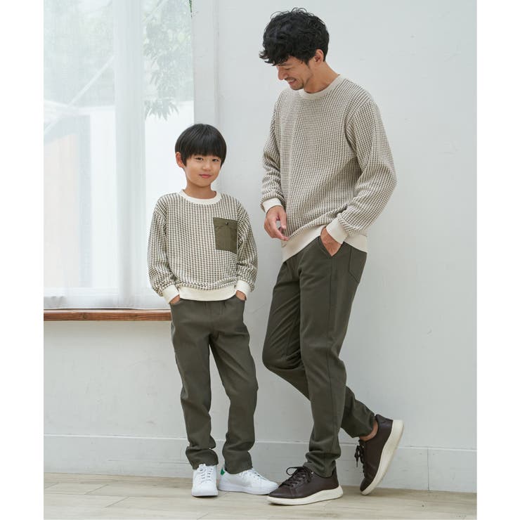 【親子コーデ】ビックワッフルポケ付きプルオーバー（120~160cm） | ikka  | 詳細画像13 