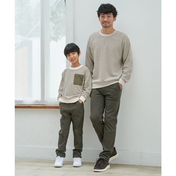 【親子コーデ】ビックワッフルポケ付きプルオーバー（120~160cm） | ikka  | 詳細画像14 