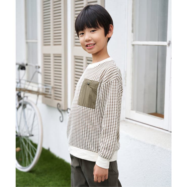 【親子コーデ】ビックワッフルポケ付きプルオーバー（120~160cm） | ikka  | 詳細画像17 