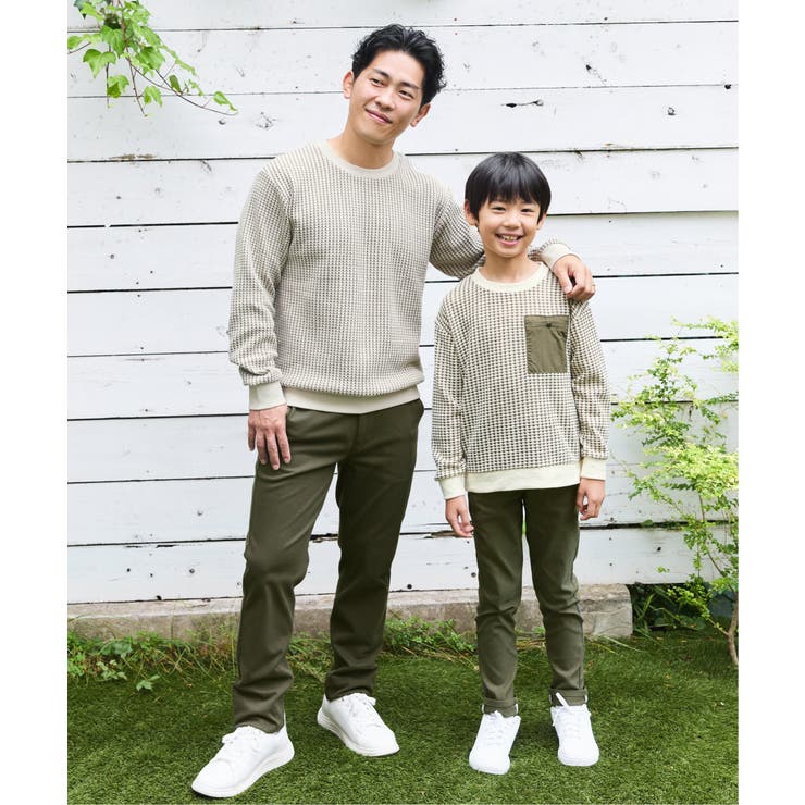 【親子コーデ】ビックワッフルポケ付きプルオーバー（120~160cm） | ikka  | 詳細画像2 