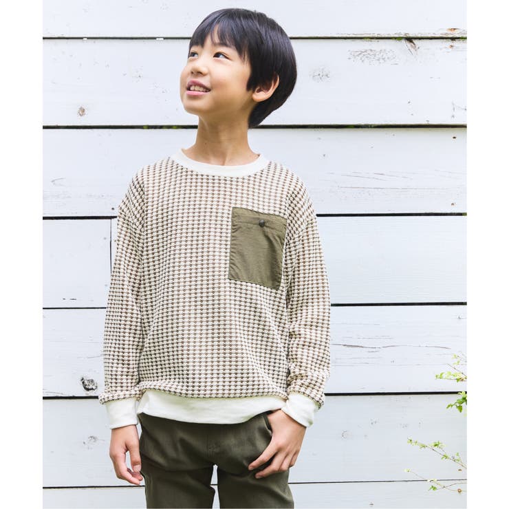 【親子コーデ】ビックワッフルポケ付きプルオーバー（120~160cm） | ikka  | 詳細画像4 