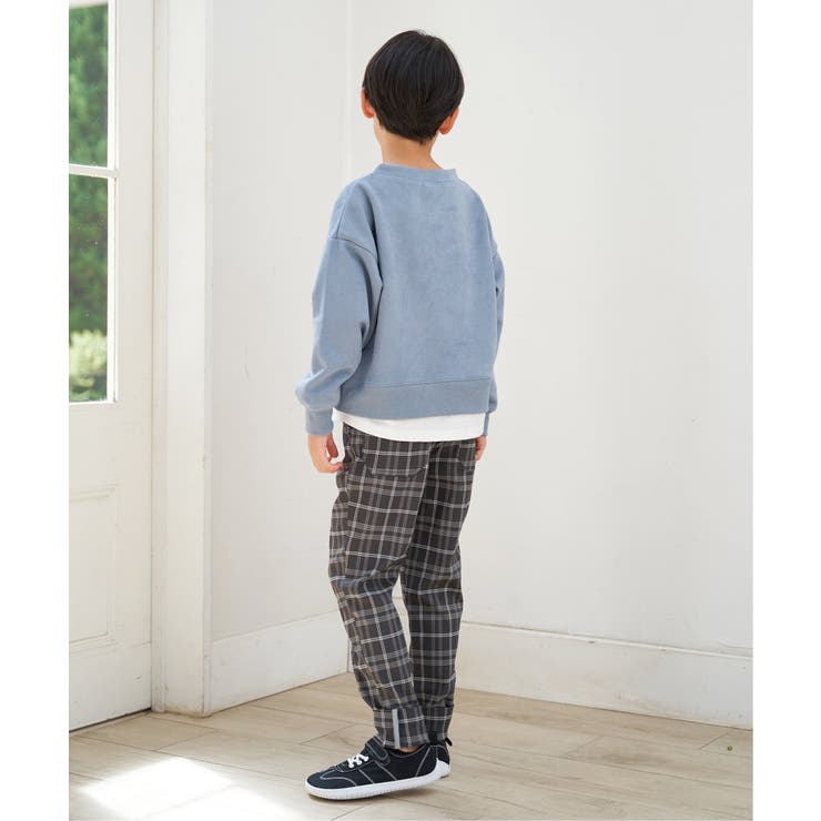 【親子コーデ】フェイクスエードルーイカラーレイヤードプルオーバー（120~160… | ikka  | 詳細画像11 