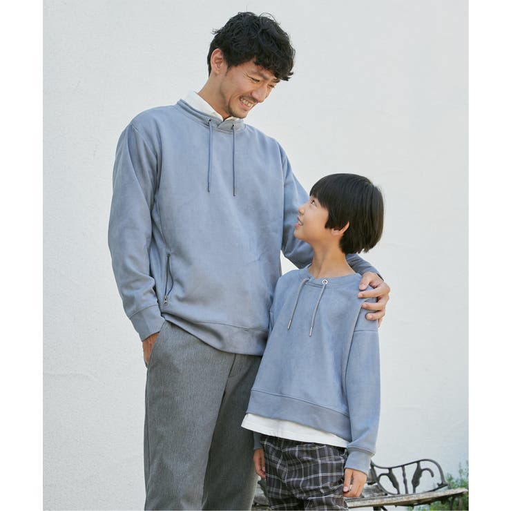 【親子コーデ】フェイクスエードルーイカラーレイヤードプルオーバー（120~160… | ikka  | 詳細画像12 