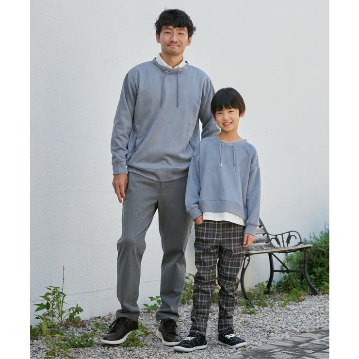 【親子コーデ】フェイクスエードルーイカラーレイヤードプルオーバー（120~160… | ikka  | 詳細画像14 