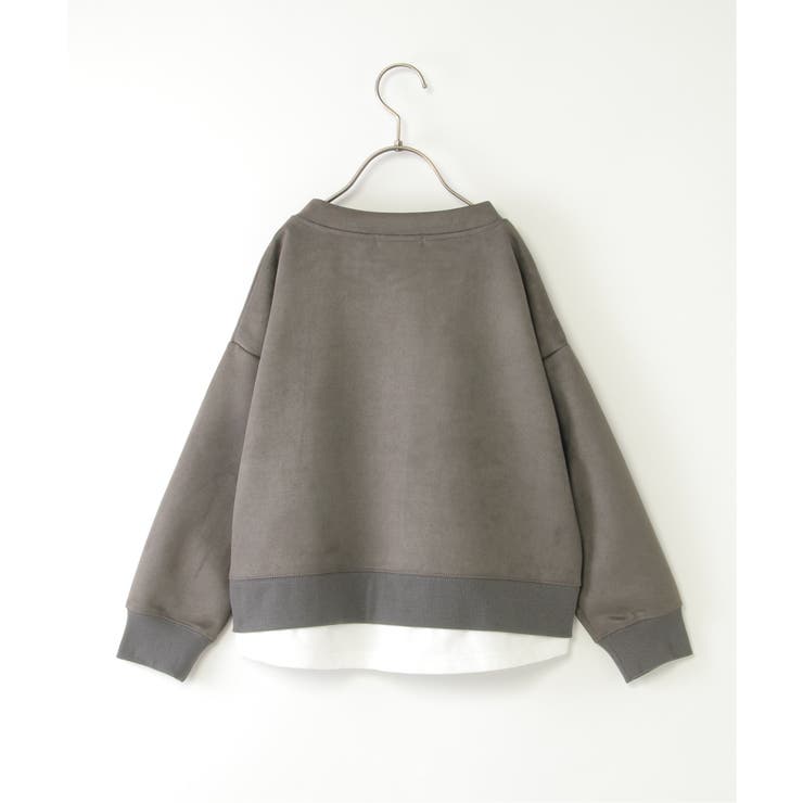 【親子コーデ】フェイクスエードルーイカラーレイヤードプルオーバー（120~160… | ikka  | 詳細画像17 