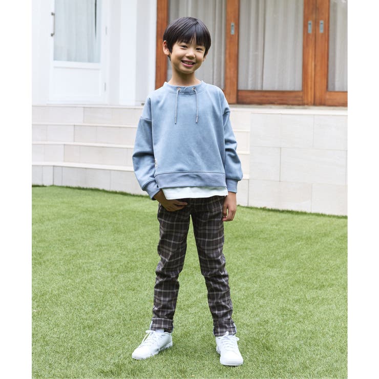 【親子コーデ】フェイクスエードルーイカラーレイヤードプルオーバー（120~160… | ikka  | 詳細画像4 