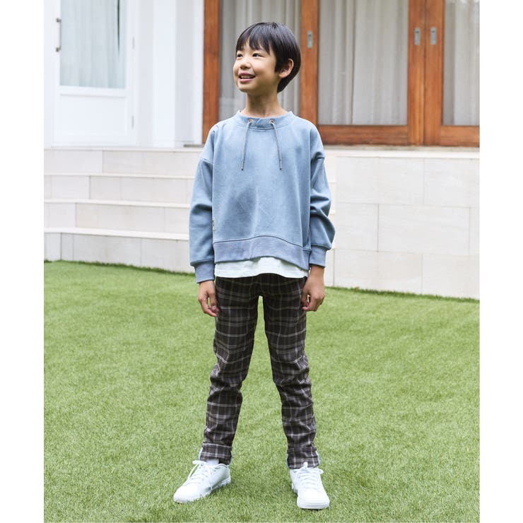 【親子コーデ】フェイクスエードルーイカラーレイヤードプルオーバー（120~160… | ikka  | 詳細画像5 