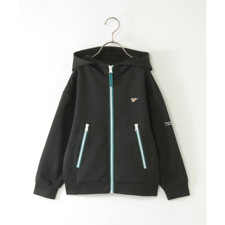 ポンチジップ配色ジップパーカー（110~160cm） | ikka  | 詳細画像1 