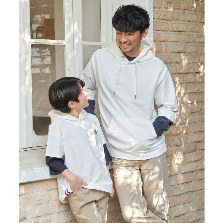 【親子コーデ】冷感6分袖レイヤードパーカー（120~160cm） | ikka  | 詳細画像8 