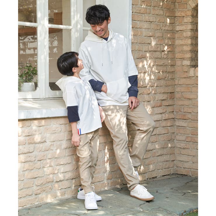 【親子コーデ】冷感6分袖レイヤードパーカー（120~160cm） | ikka  | 詳細画像9 