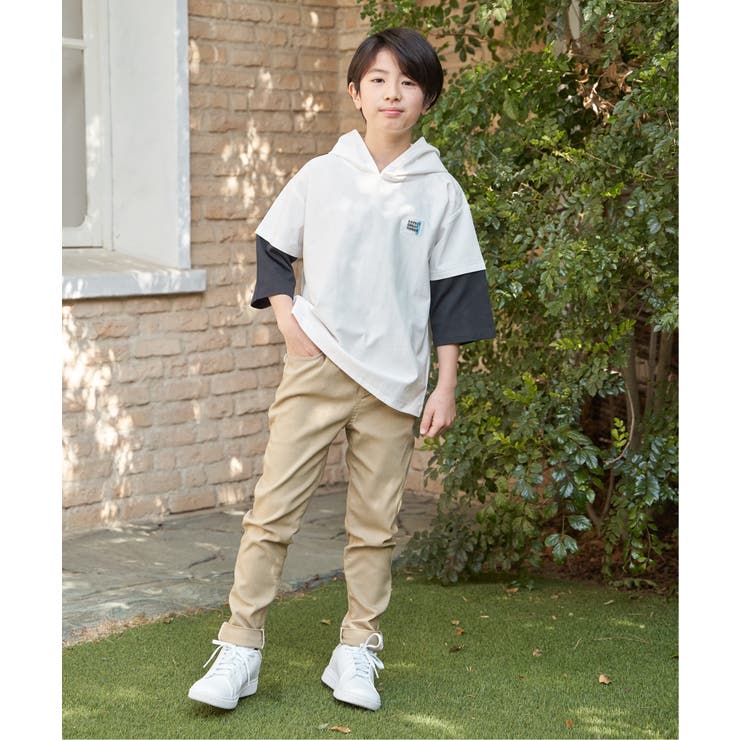 【親子コーデ】冷感6分袖レイヤードパーカー（120~160cm） | ikka  | 詳細画像4 