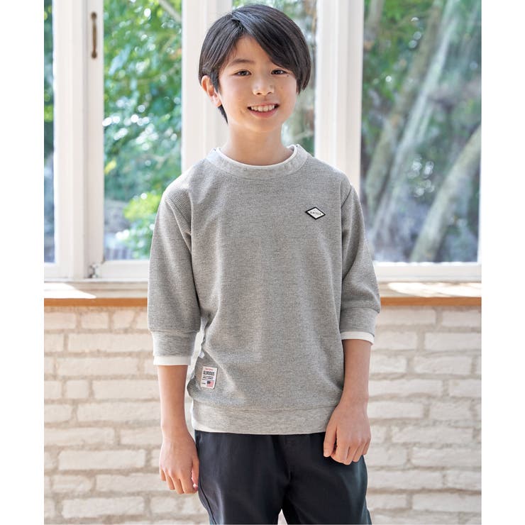 モクグレー | 【親子コーデ】ピケレイヤード7分袖Tトレ（120~160cm） | ikka 