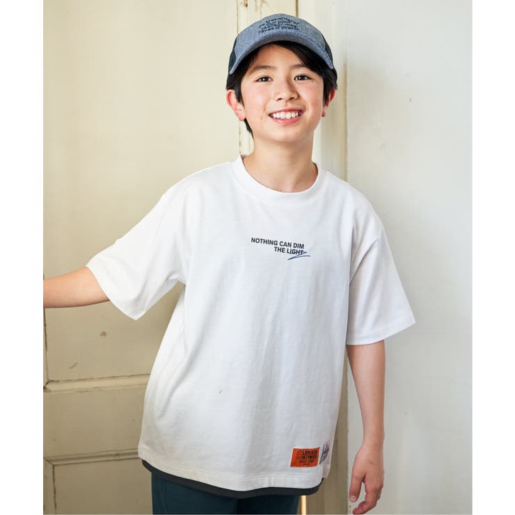 【接触冷感】裾レイヤードプリントTシャツ（120~160cm） | ikka  | 詳細画像17 