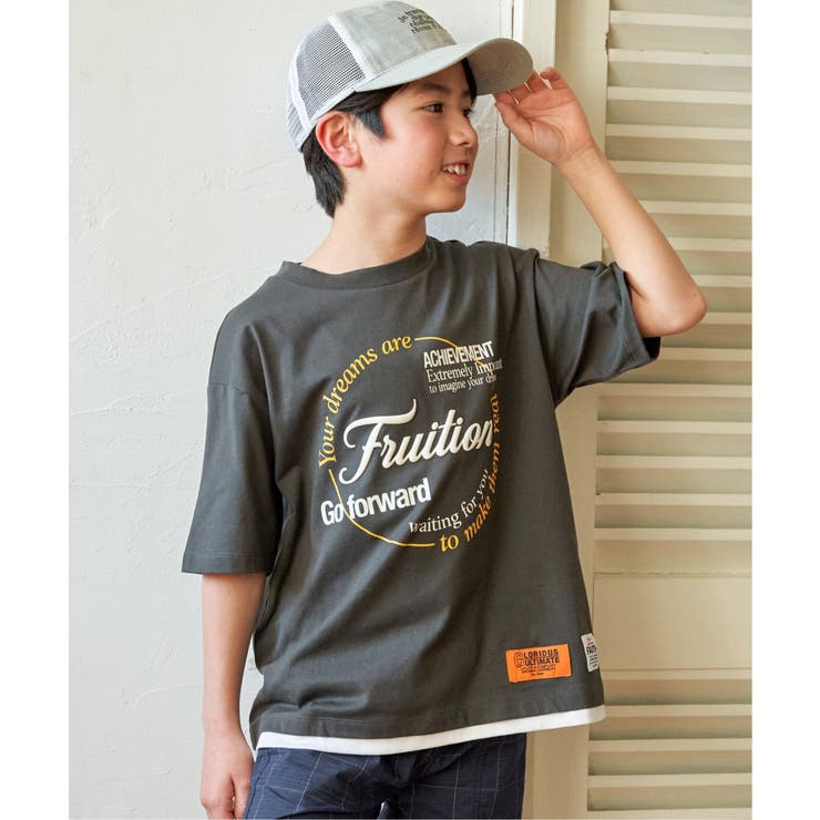 【接触冷感】裾レイヤードプリントTシャツ（120~160cm） | ikka  | 詳細画像5 