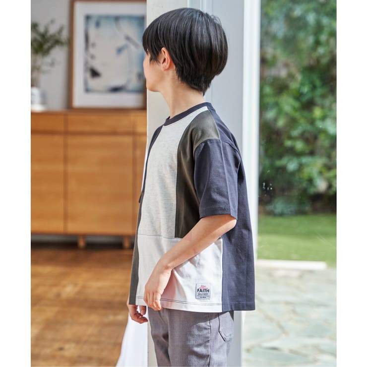 【親子コーデ】冷感ブロックスTシャツ（120~160cm） | ikka  | 詳細画像4 