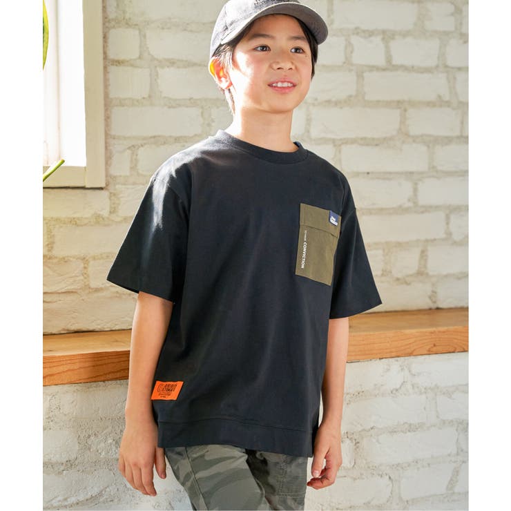 冷感異素材ポケ付きTシャツ（120~160cm） | ikka  | 詳細画像11 