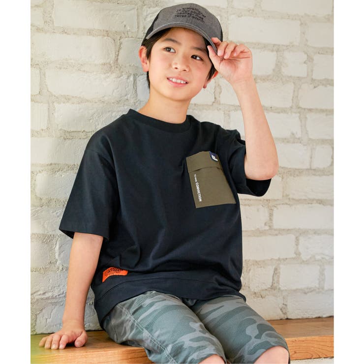 冷感異素材ポケ付きTシャツ（120~160cm） | ikka  | 詳細画像13 