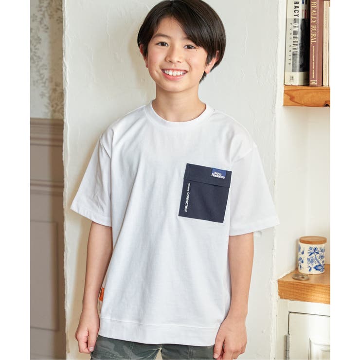 冷感異素材ポケ付きTシャツ（120~160cm） | ikka  | 詳細画像2 