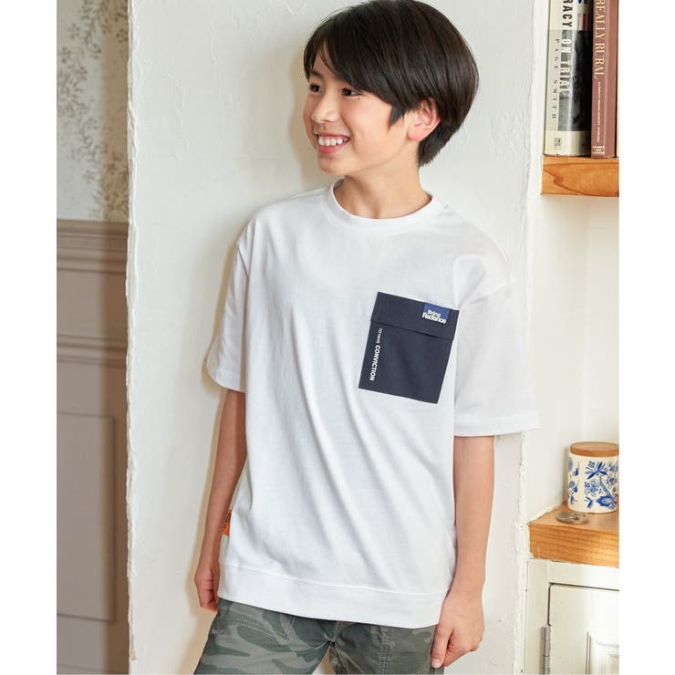 冷感異素材ポケ付きTシャツ（120~160cm） | ikka  | 詳細画像3 