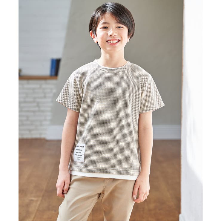 【親子コーデ】冷感ワッフルフェイクTシャツ（120~160cm） | ikka  | 詳細画像2 