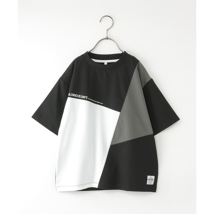 【接触冷感/吸水速乾】斜め切り替えTシャツ（120~160cm） | ikka  | 詳細画像2 