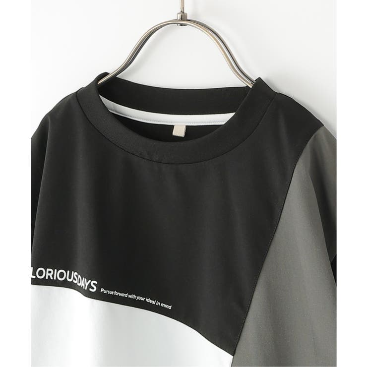 【接触冷感/吸水速乾】斜め切り替えTシャツ（120~160cm） | ikka  | 詳細画像6 