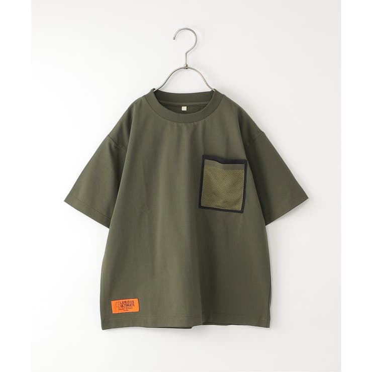 オリーブ | 【セットアップ対応】冷感メッシュダブルポケ付きTシャツ（120~160cm） | ikka 