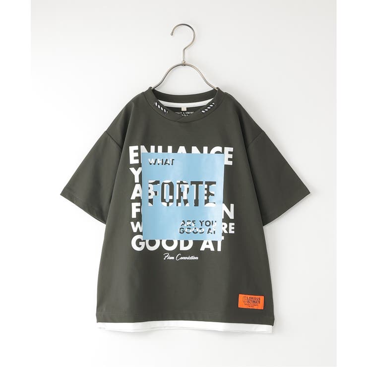 ダークグレー | 【親子コーデ】冷感ロープ襟プリントTシャツ（120~160cm） | ikka 