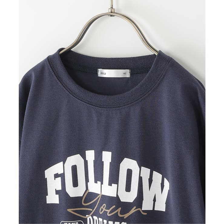 7分袖フェイクシャツレイヤードプリントTシャツ（120~160cm） | ikka  | 詳細画像6 