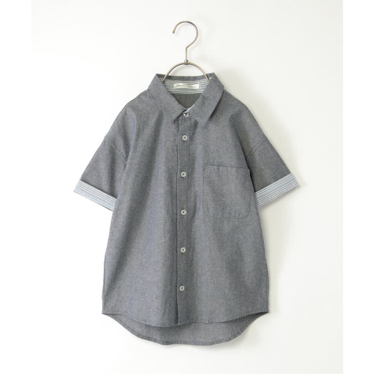 【親子コーデ】シャンブレー5分袖シャツ（120~160cm）  | ikka  | 詳細画像12 