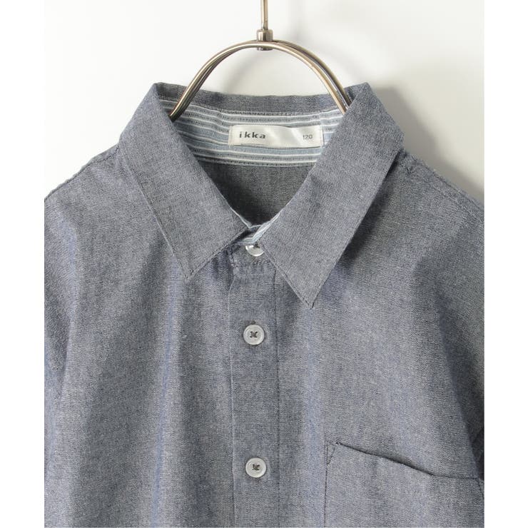 【親子コーデ】シャンブレー5分袖シャツ（120~160cm）  | ikka  | 詳細画像17 