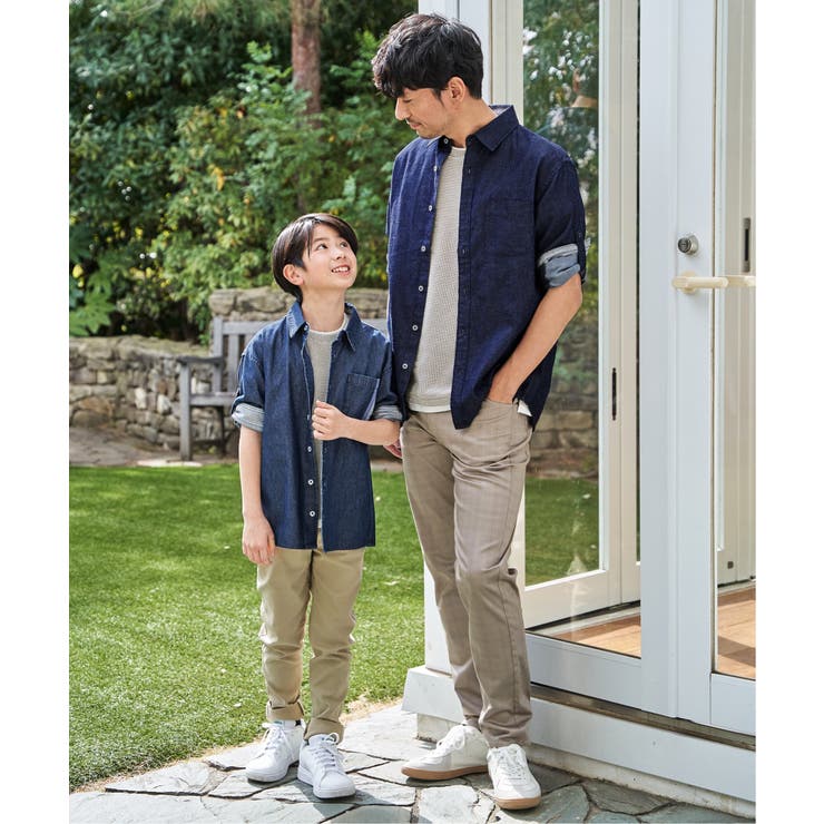 【親子コーデ】リネンライク7分袖2WAYシャツ（110~160cm） | ikka  | 詳細画像9 