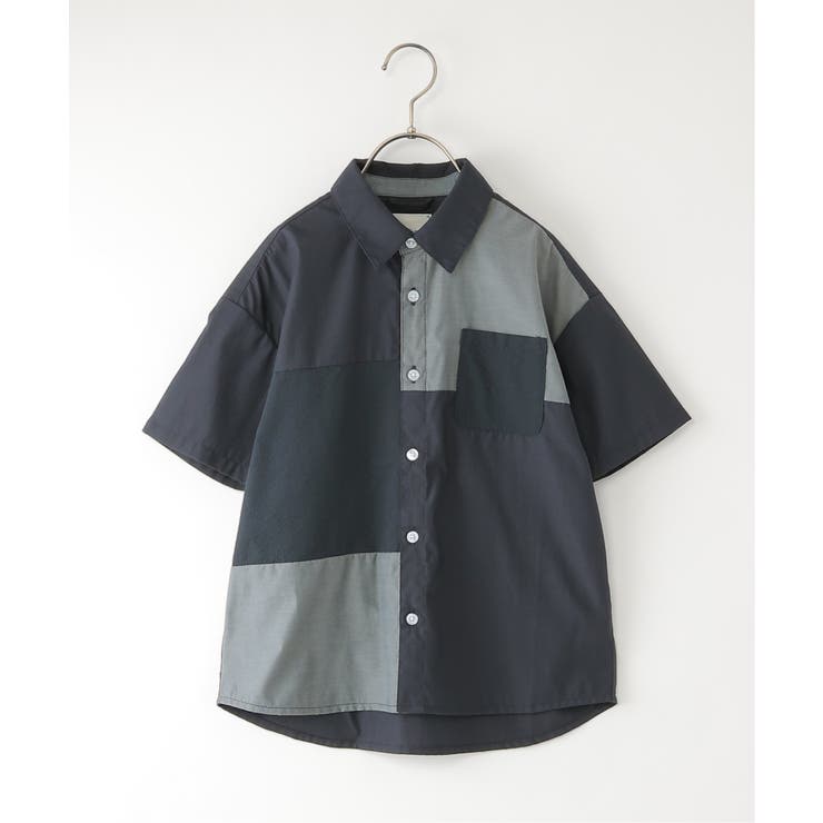 ネイビーブルー | 【親子コーデ】 ブロックス半袖シャツ (110cm~160cm) | ikka 