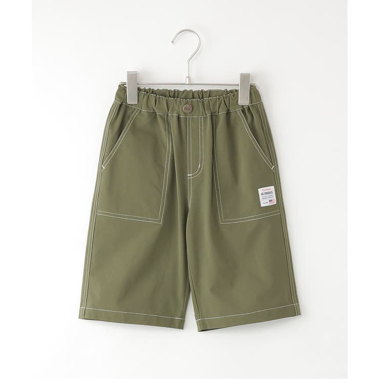 ダークオリーブ | さらっとイージーハーフパンツ（120~160cm） | ikka 