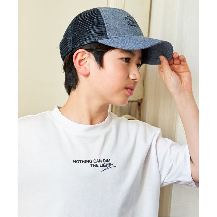 リネンライク刺繍ロゴメッシュキャップ | ikka  | 詳細画像1 